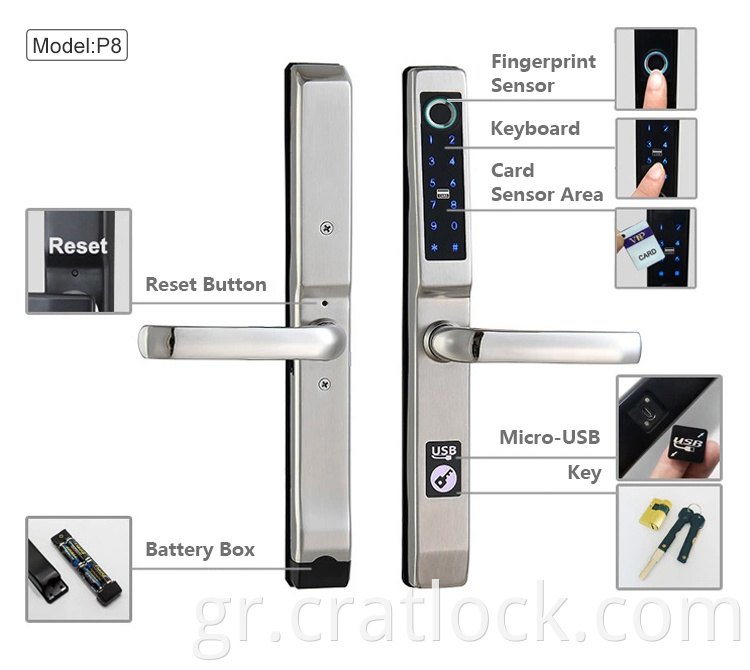 Waterproof IP65 Smart Door Lock Details